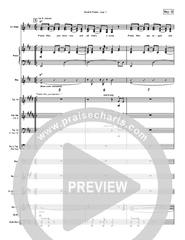 Great In Power Conductor's Score (Hillsong Worship)