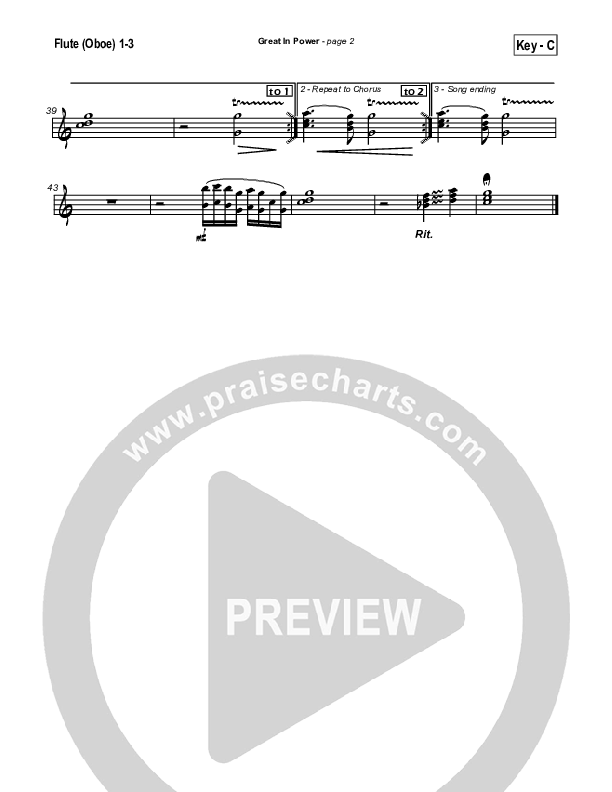 Great In Power Flute/Oboe 1/2/3 (Hillsong Worship)