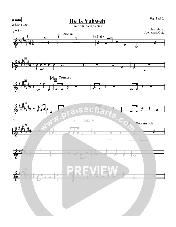 He is Yahweh Bari Sax (Dean Salyn)