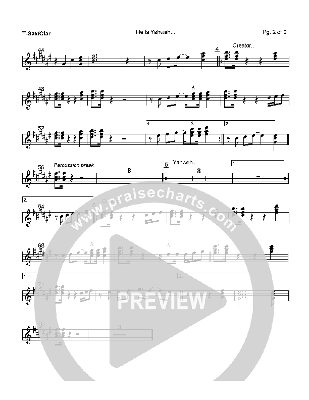 He is Yahweh Tenor Sax/Clarinet (Dean Salyn)