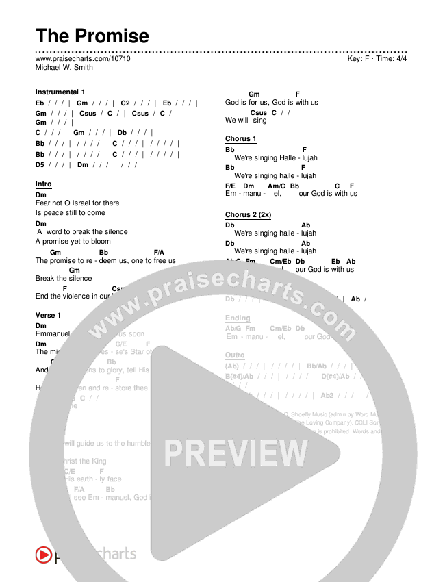 The Promise Chords & Lyrics (Michael W. Smith)
