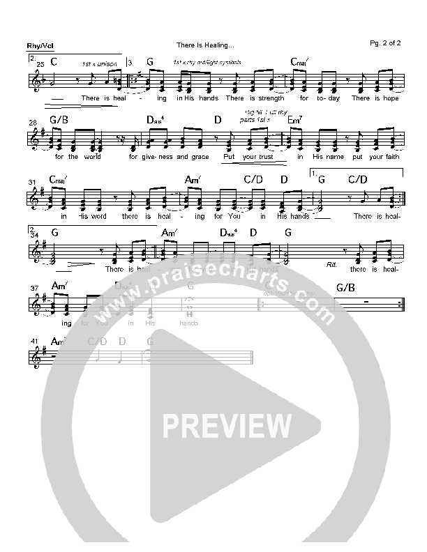 Healing In His Hands Orchestration (Mark Cole)