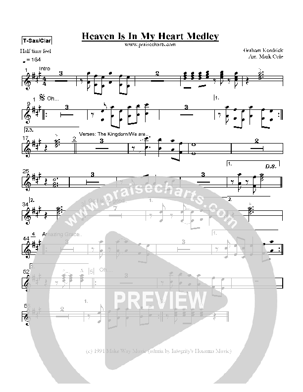 Heaven Is In My Heart Tenor Sax/Clarinet (Graham Kendrick)