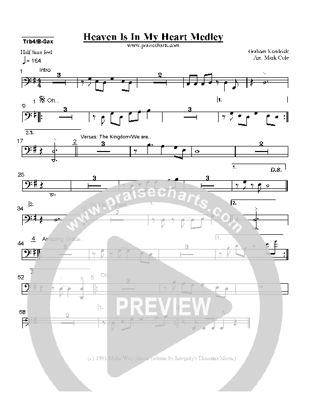 Heaven Is In My Heart Trombone 4/Bari Sax (Graham Kendrick)