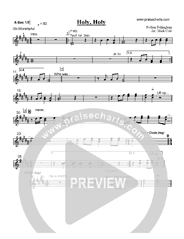 Holy Holy Alto Sax 1/2 (Nathan Fellingham)