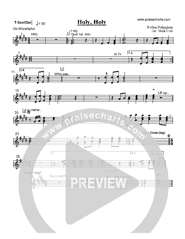 Holy Holy Tenor Sax/Clarinet (Nathan Fellingham)