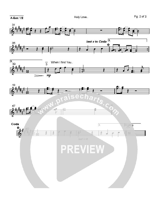 Holy Love Alto Sax 1/2 (Andy Park)