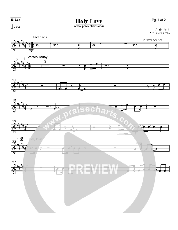 Holy Love Bari Sax (Andy Park)