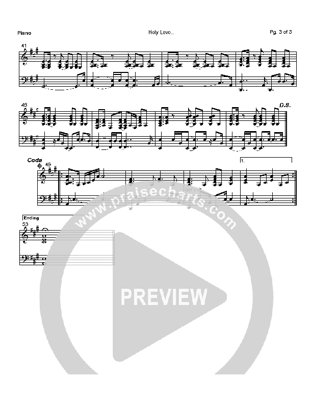 Holy Love Piano Sheet (Andy Park)