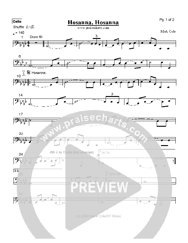 Hosanna Hosanna Cello (Mark Cole)