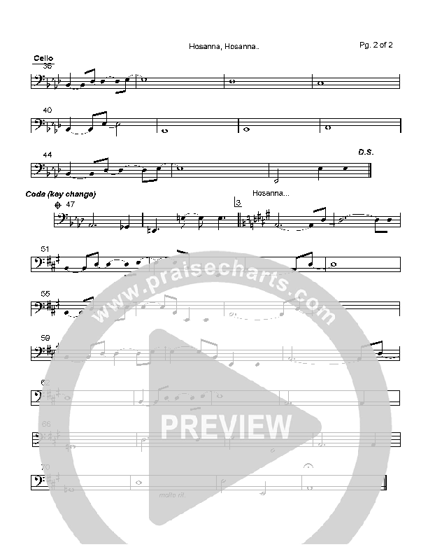 Hosanna Hosanna Cello (Mark Cole)