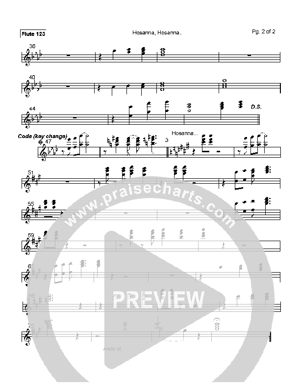 Hosanna Hosanna Flute 1/2/3 (Mark Cole)