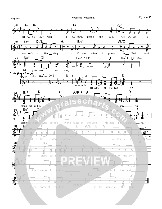 Hosanna Hosanna Orchestration (Mark Cole)