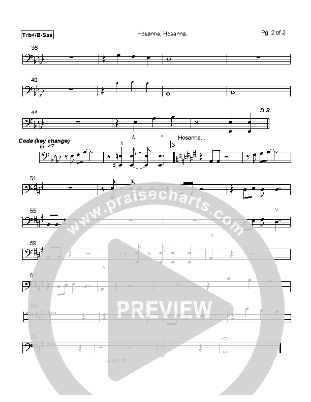 Hosanna Hosanna Trombone 4/Bari Sax (Mark Cole)