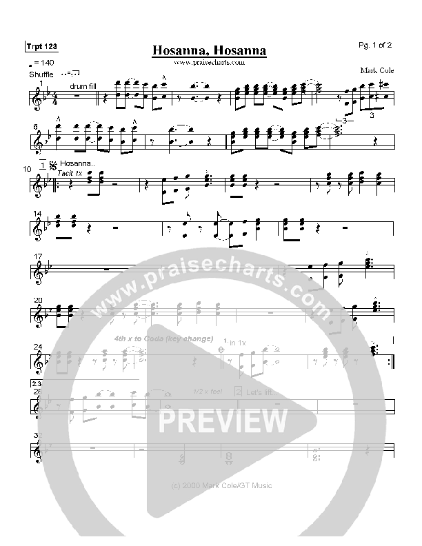 Hosanna Hosanna Trumpet 1/2/3 (Mark Cole)