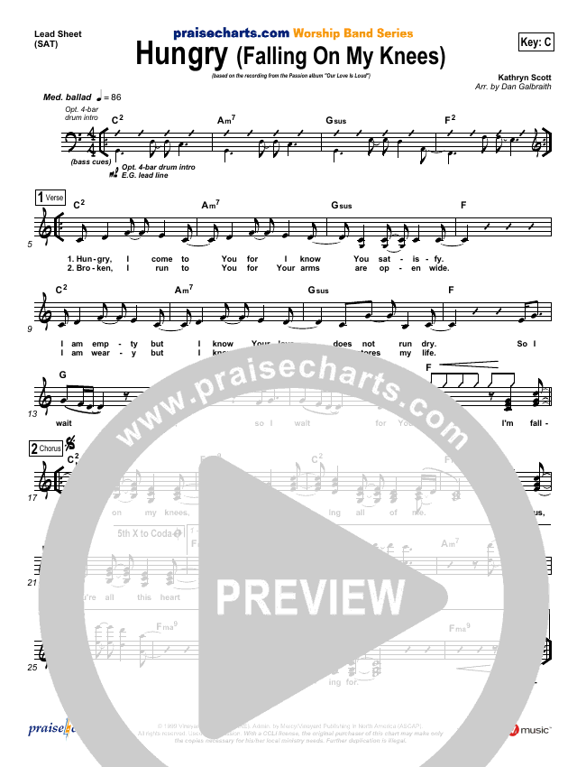 Hungry Sheet Music Pdf Kathryn Scott Praisecharts