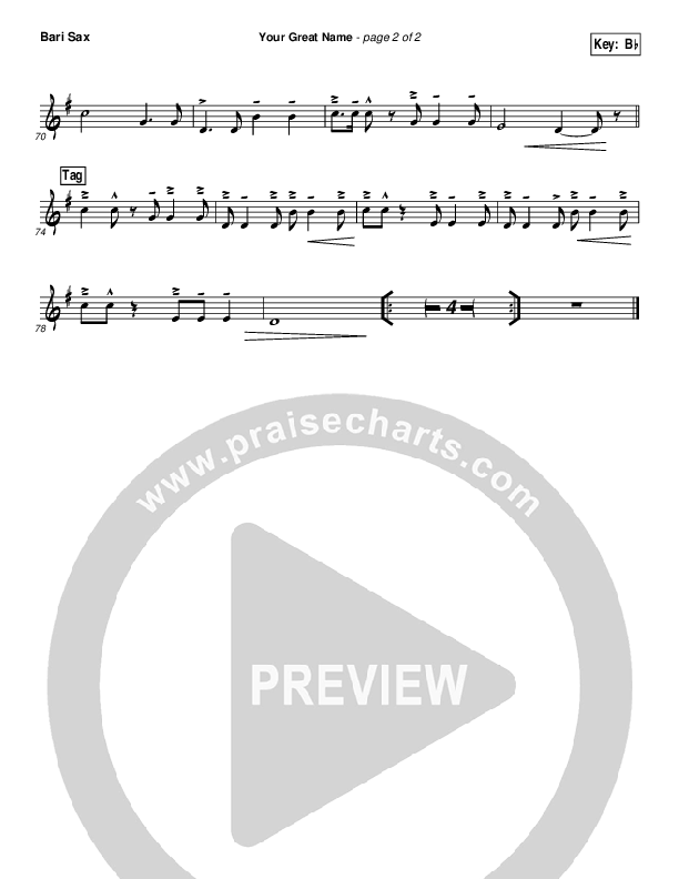 Your Great Name Bari Sax (Natalie Grant)