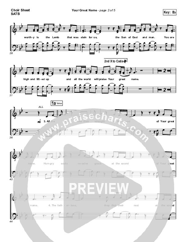 Your Great Name Choir Vocals (SATB) (Natalie Grant)