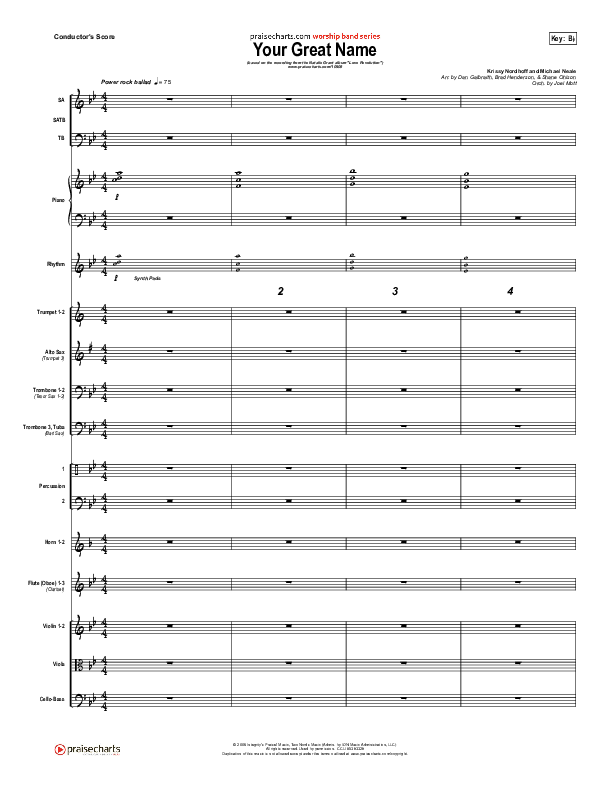 Your Great Name Conductor's Score (Natalie Grant)