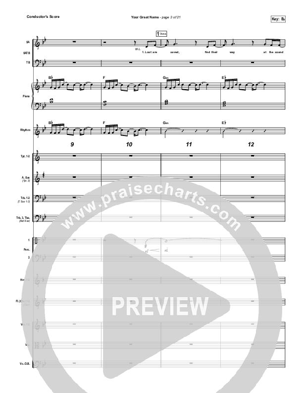 Your Great Name Conductor's Score (Natalie Grant)