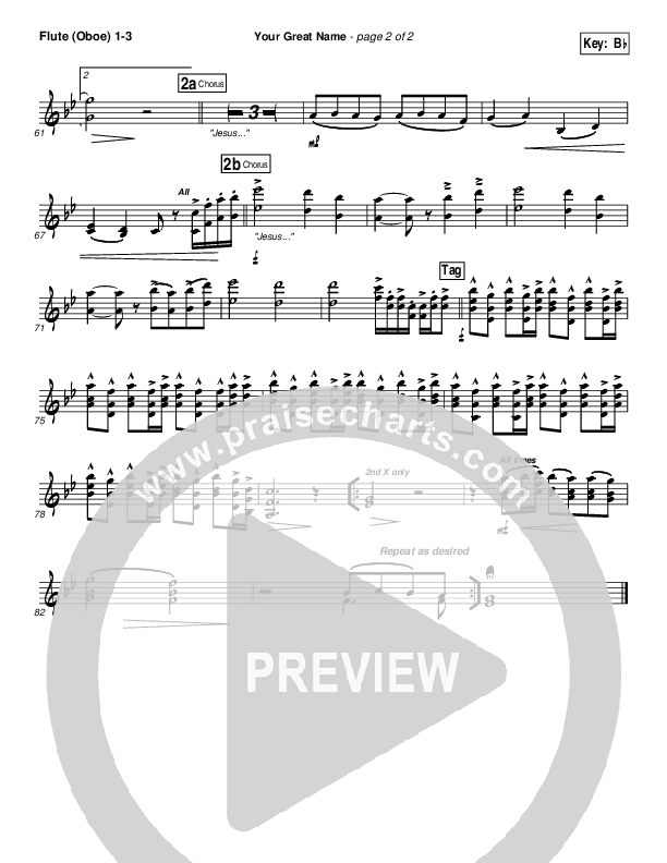 Your Great Name Flute/Oboe 1/2/3 (Natalie Grant)