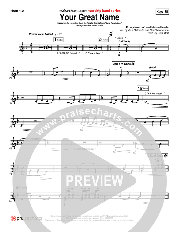 Your Great Name Brass Pack (Natalie Grant)