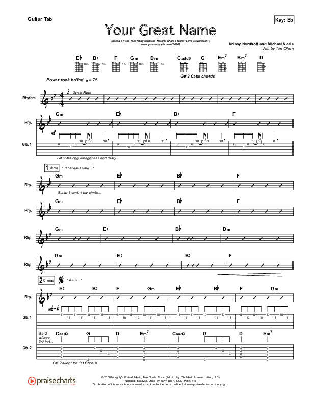 Your Great Name Guitar Tab (Natalie Grant)