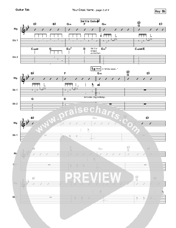 Your Great Name Guitar Tab (Natalie Grant)