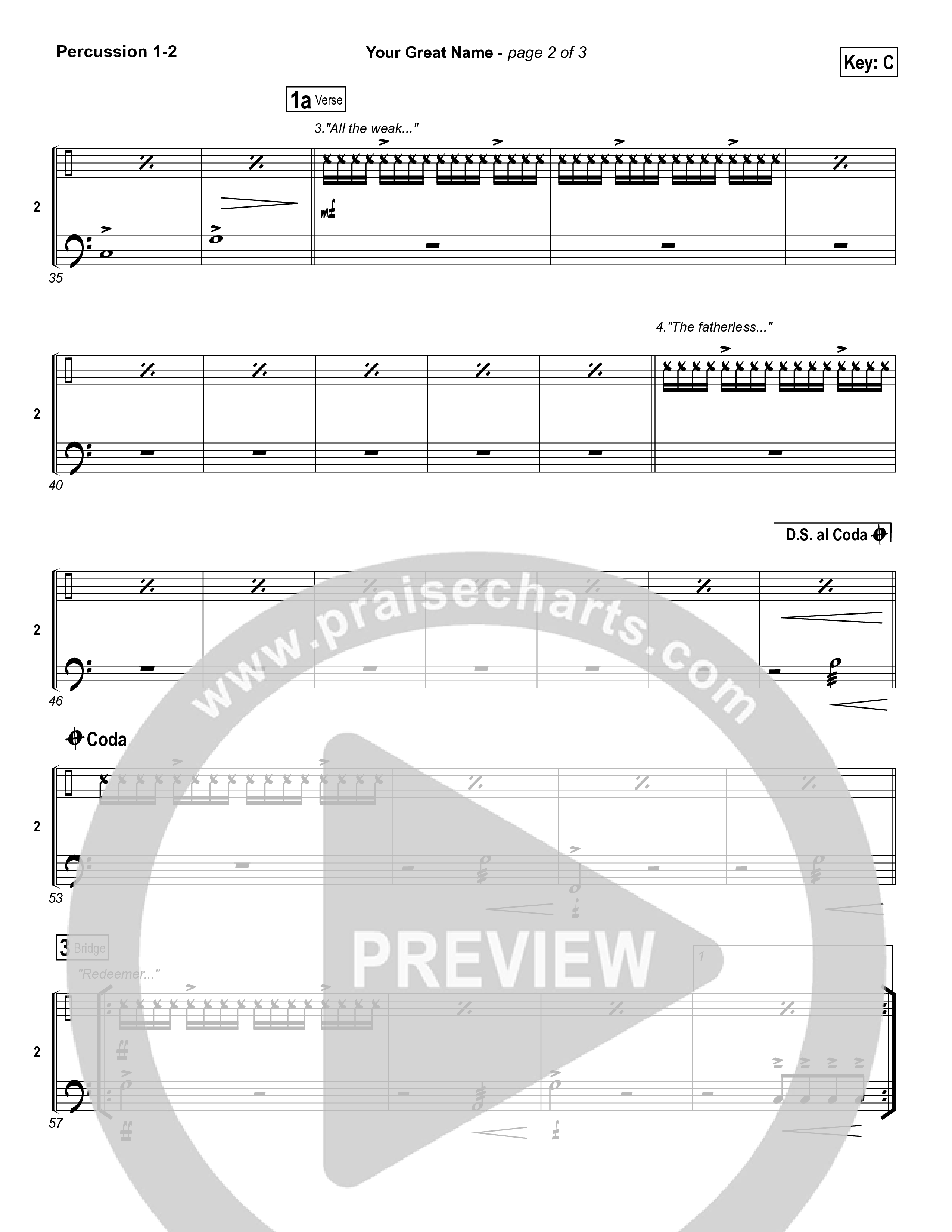 Your Great Name Percussion 1/2 (Natalie Grant)