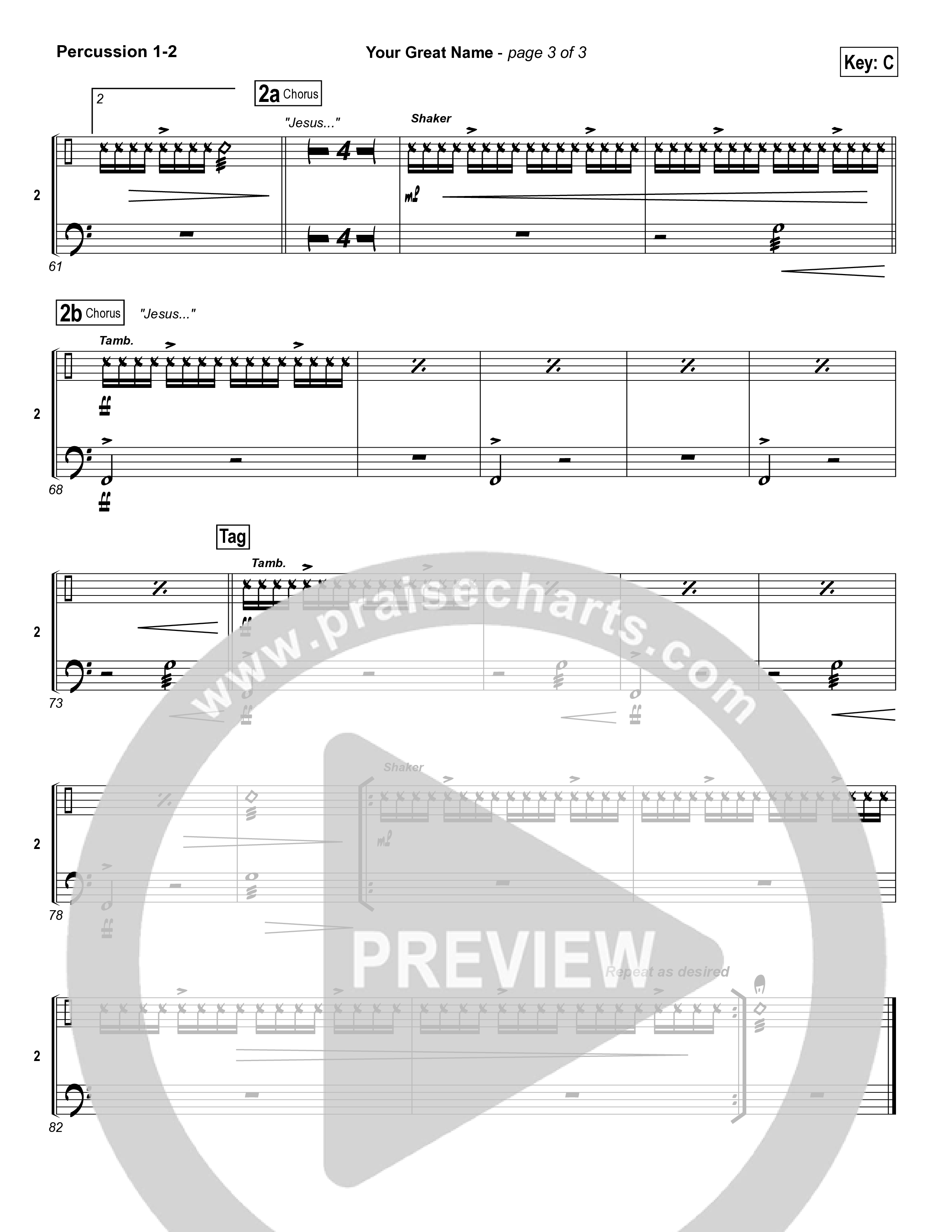 Your Great Name Percussion 1/2 (Natalie Grant)