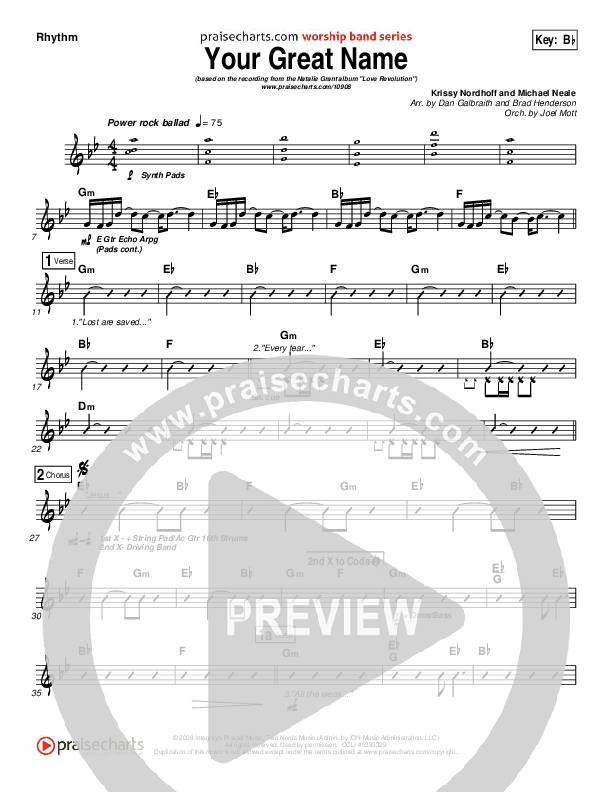 Your Great Name Rhythm Chart (Natalie Grant)