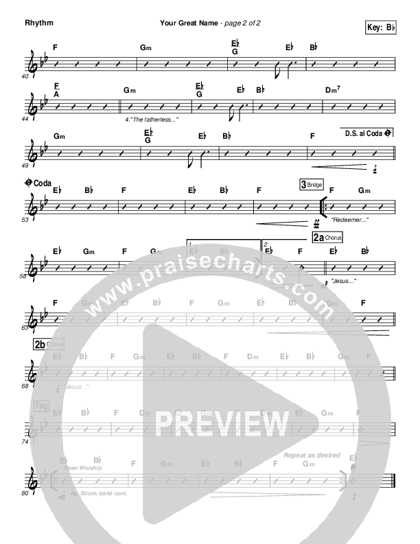 Your Great Name Rhythm Chart (Natalie Grant)