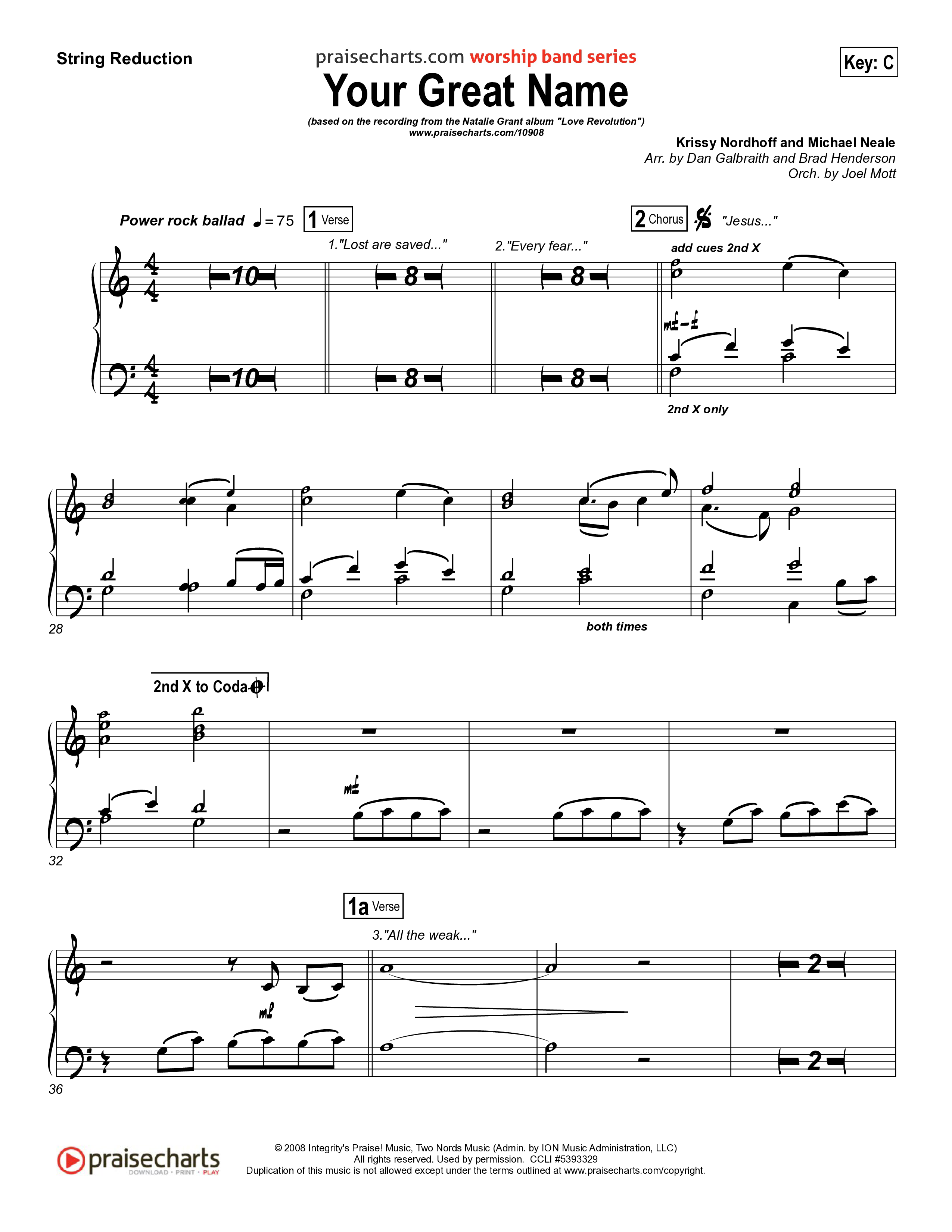 Your Great Name String Reduction (Natalie Grant)