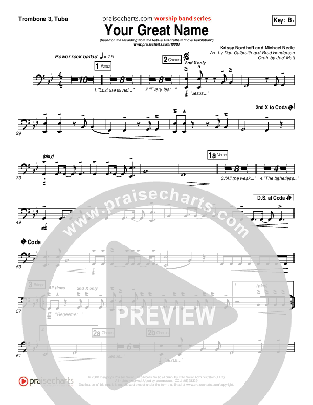 Your Great Name Trombone 3/Tuba (Natalie Grant)