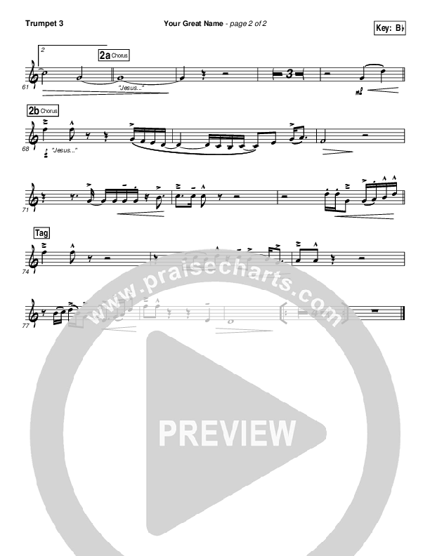 Your Great Name Trumpet 3 (Natalie Grant)