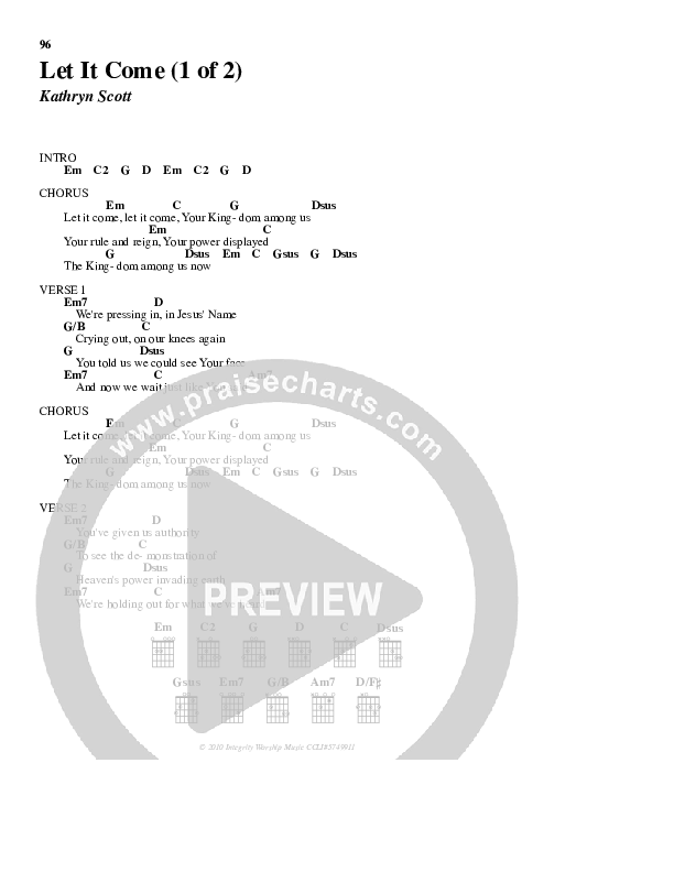 Let It Come Chords & Lyrics (Kathryn Scott)