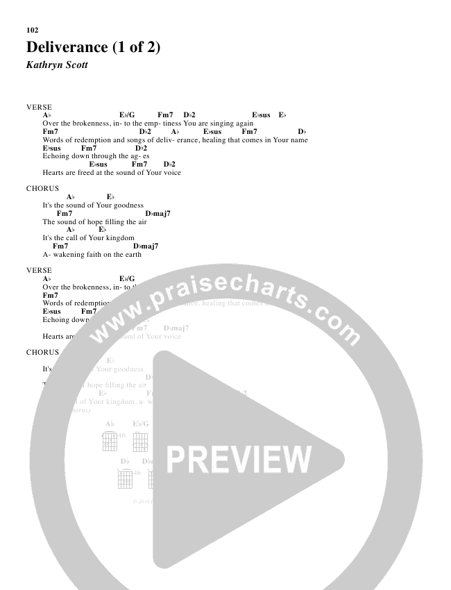 Deliverance Chords PDF (Kathryn Scott) PraiseCharts