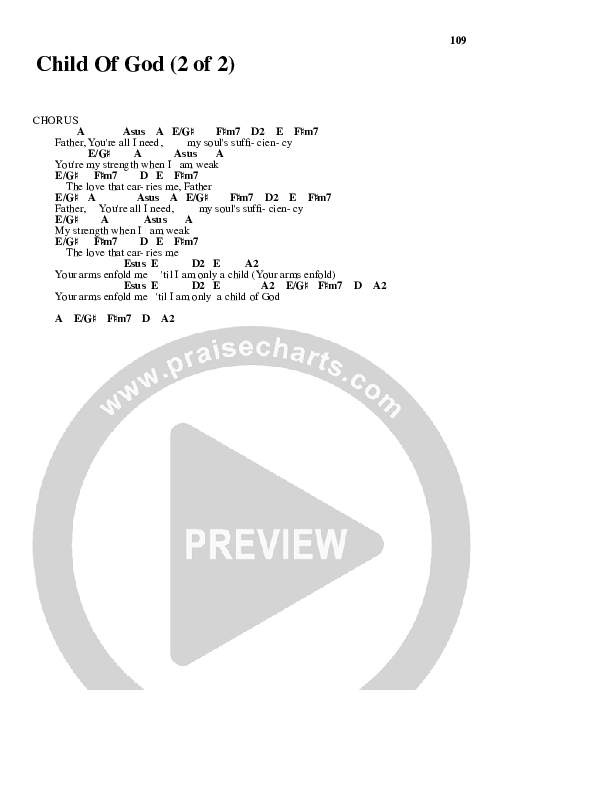 Child Of God Chord Chart (Kathryn Scott)