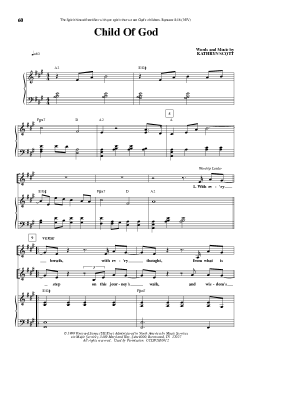 Child Of God Piano/Vocal & Lead (Kathryn Scott)