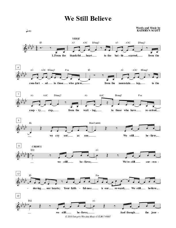 We Still Believe Lead Sheet (Kathryn Scott)