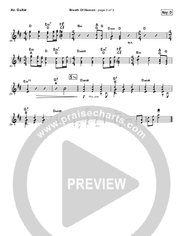 Breath Of Heaven (Mary's Song) Acoustic Guitar (Amy Grant)