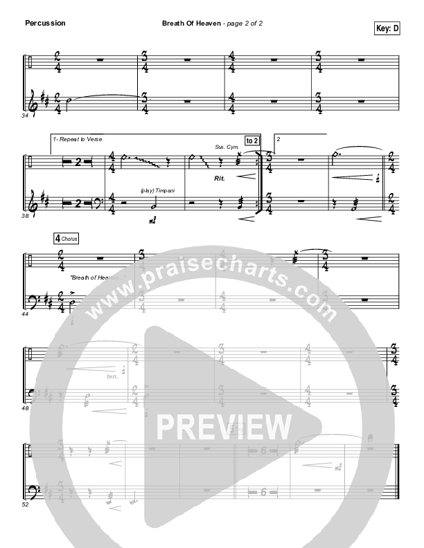 Breath Of Heaven (Mary's Song) Percussion (Amy Grant)