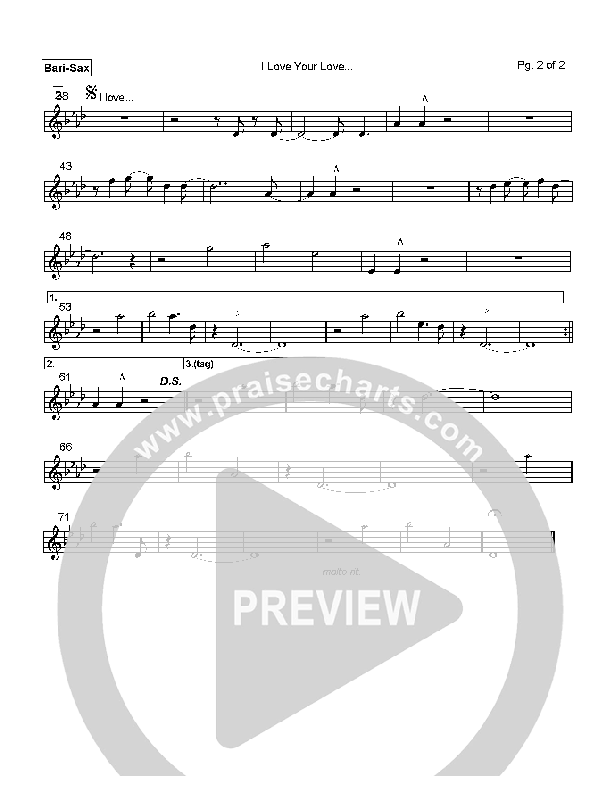 I Love Your Love Bari Sax (Paul Oakley)