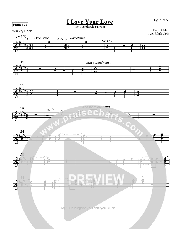 I Love Your Love Orchestration (Paul Oakley)