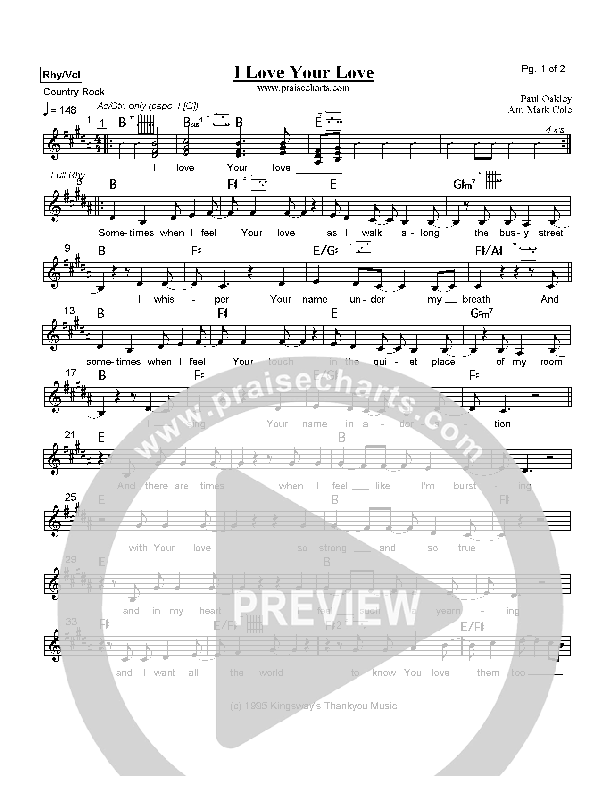 I Love Your Love Orchestration (Paul Oakley)