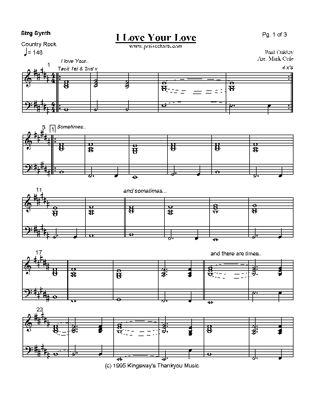 I Love Your Love Synth Strings (Paul Oakley)