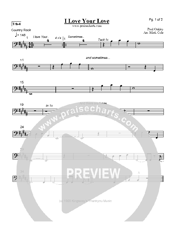 I Love Your Love Trombone 4 (Paul Oakley)