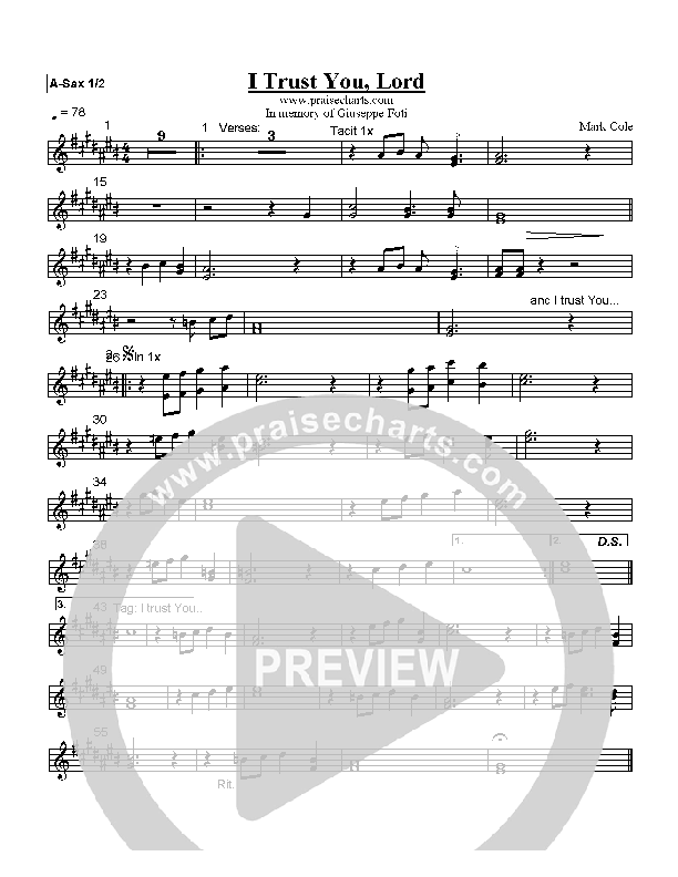 I Trust You Lord Alto Sax 1/2 (Mark Cole)