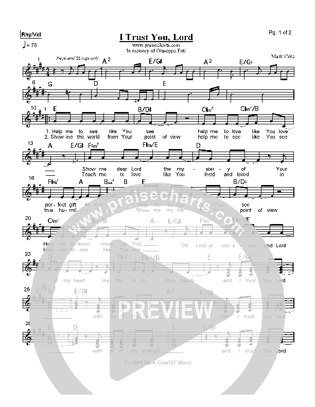 I Trust You Lord Orchestration (Mark Cole)