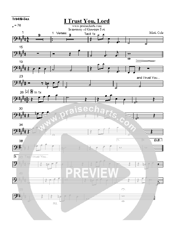 I Trust You Lord Trombone 4/Bari Sax (Mark Cole)